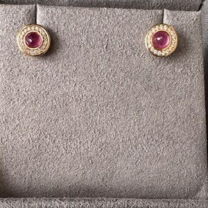 Ippolita 18k Ruby and Diamond Stud Earrings